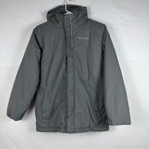 Boys Columbia Hooded Coat Winter Parka Jacket Softshell Youth Size L 14/16 Gray